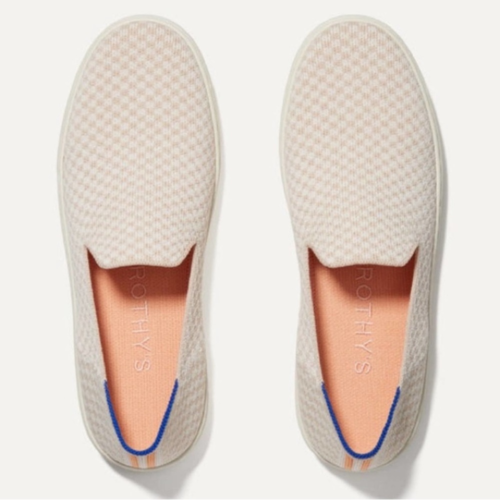 Rothy's Original Slip On Sneaker in Sandy Check Size Women's 9.5